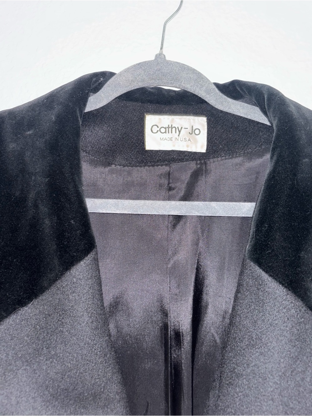 Vintage Cathy-Jo Black Wool Maxi Coat Velvet Collar Made in USA M/L - Picture 6 of 8